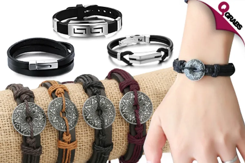 From QR29, Wrap Up Your Wrists with Men’s Bracelets - Choose from 5 Sleek Styles! (Up to QR138 Value)